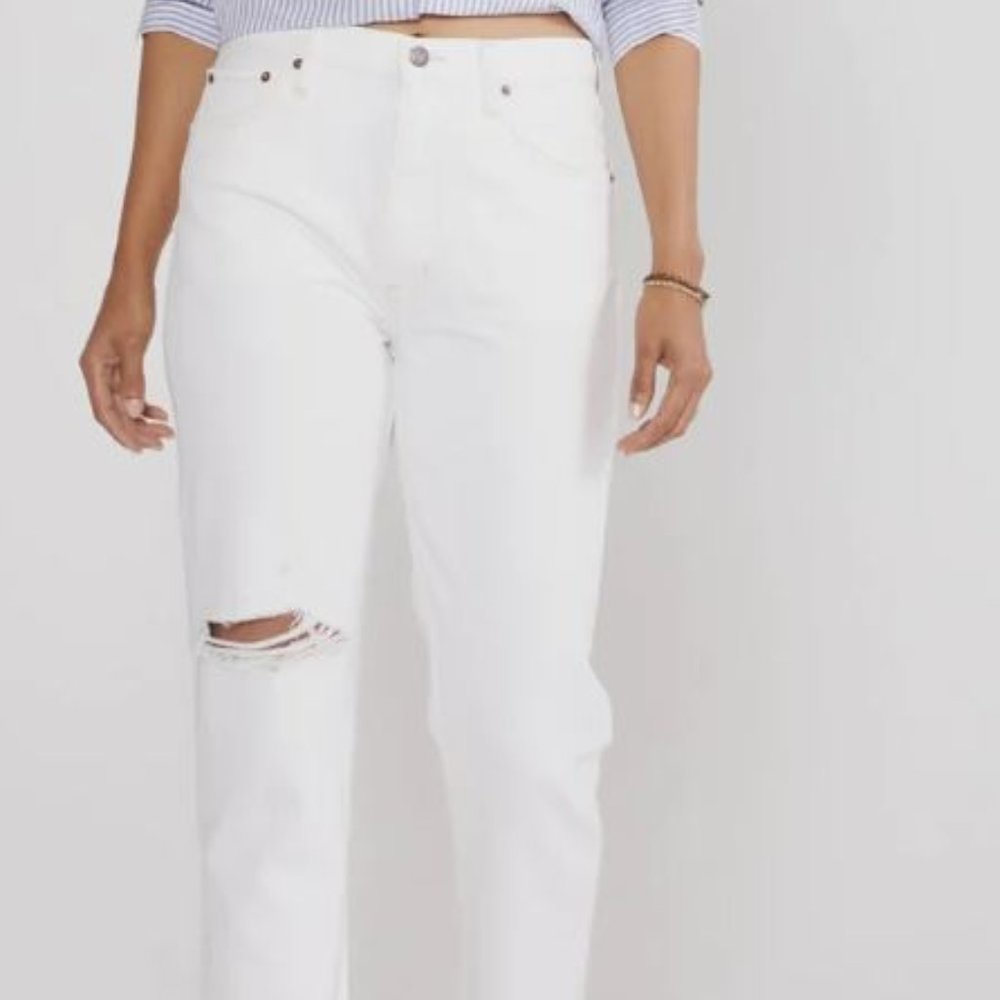 Etica Finn High Rise Slim Straight Ankle White Jeans 29 NWOT